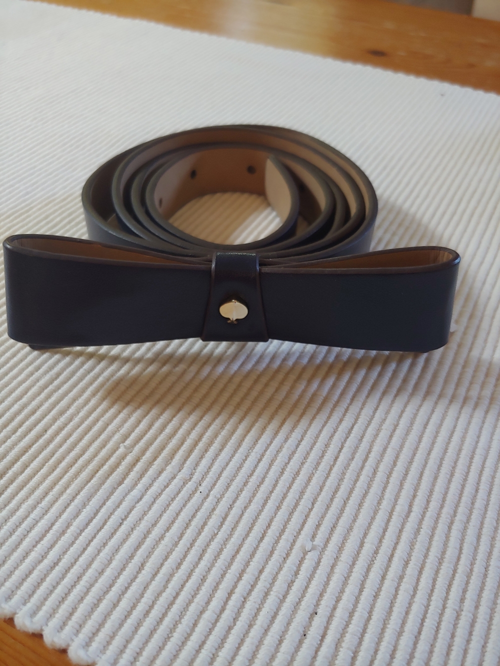 kate spade Black Bow Belt with Gold Spade Accent